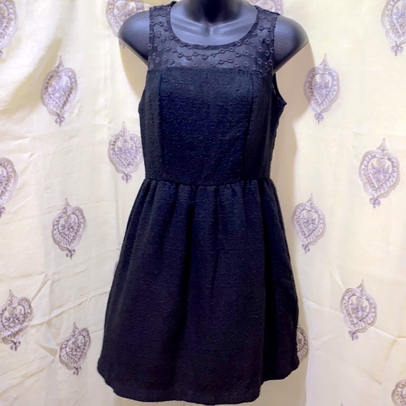 Monteau | Dresses | Monteau Black Laceacryliccottonnylonpolyester Dress Sz  S | Poshmark